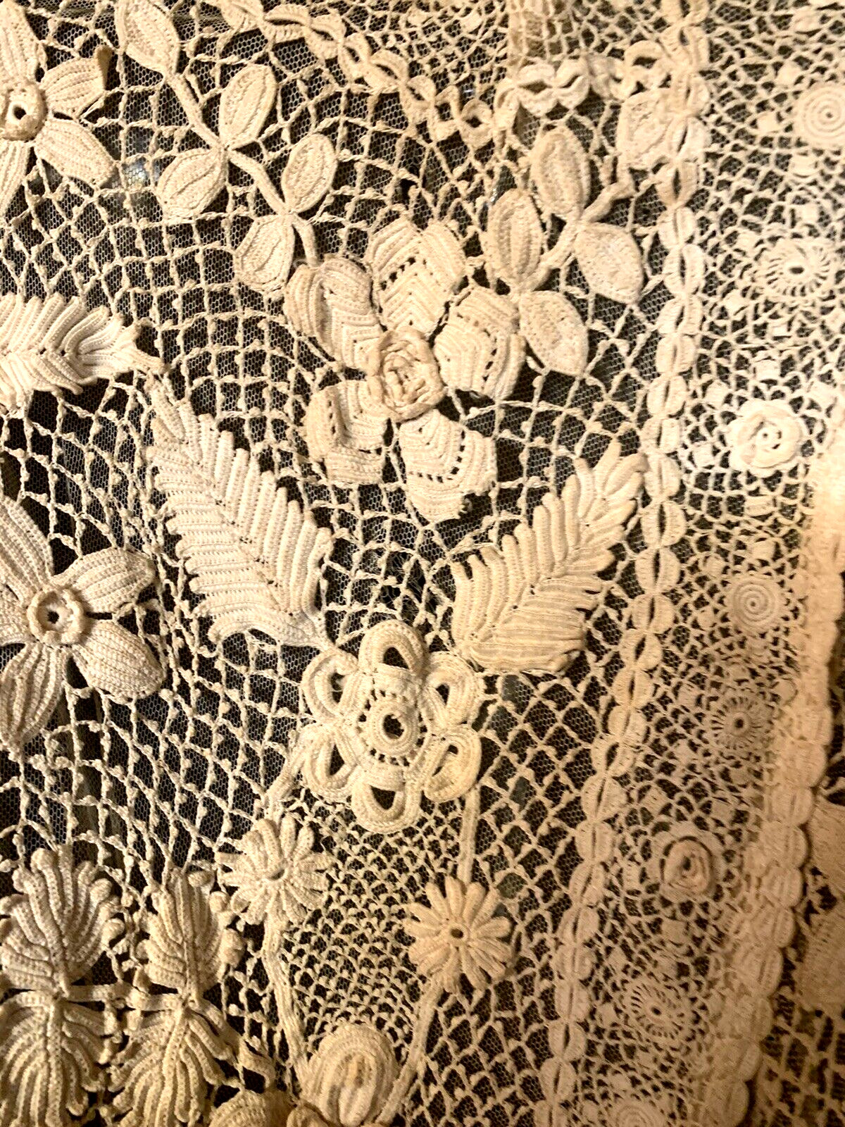 Antique Edwardian Irish Crochet Lace Blouse With High Collar Collectable