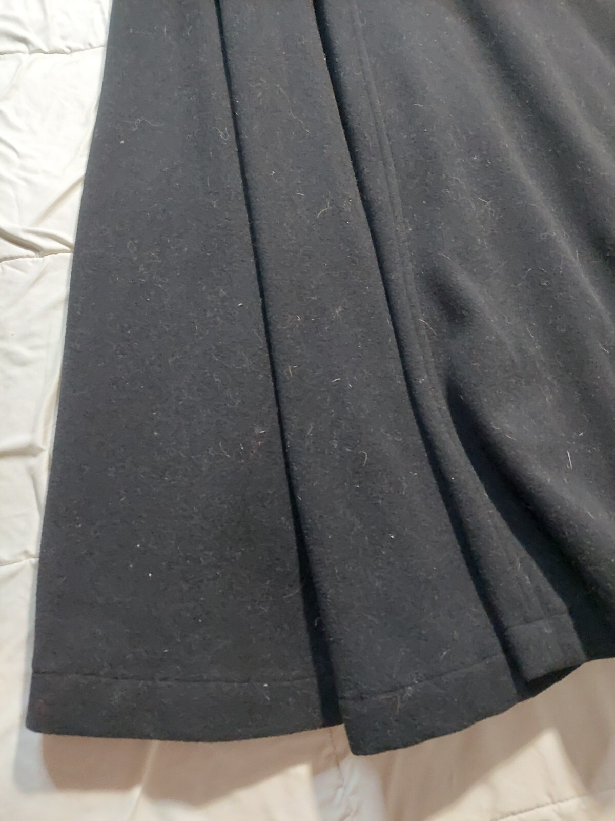 Women’s Small Aunt Abigail’s Attic Black 100% Wool Full Length Cape FauxFur Hood