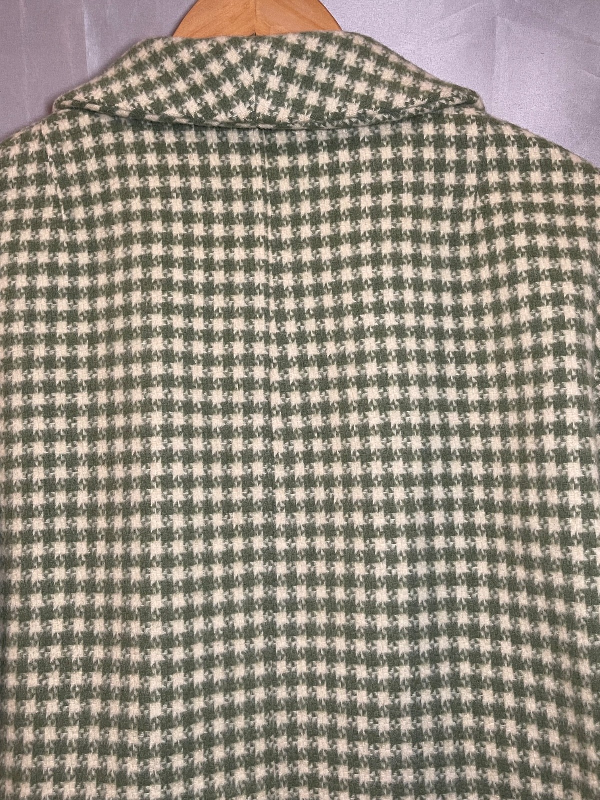 Vintage Vogue Special Design Green and Cream Checkered Jacket