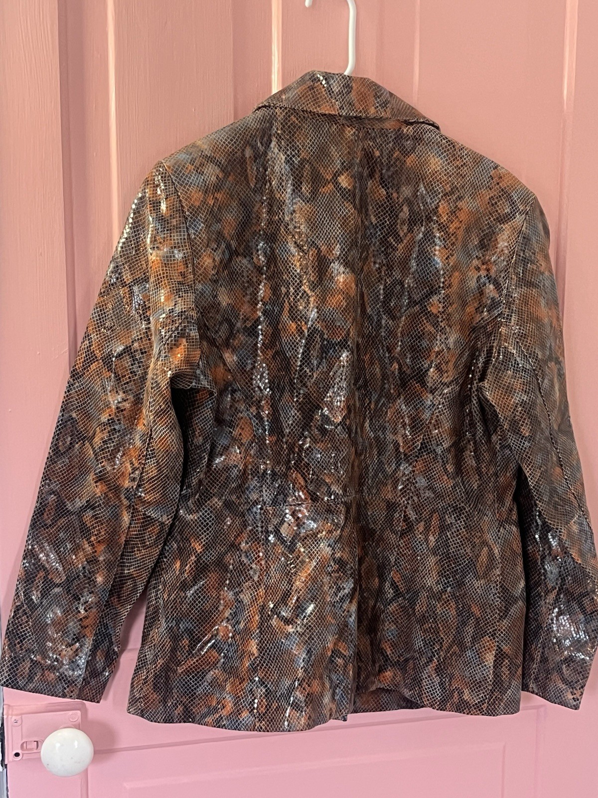 Pelle Studio Wilson’s Leather Women’s Brown Snakeskin Pattern Jacket, Medium
