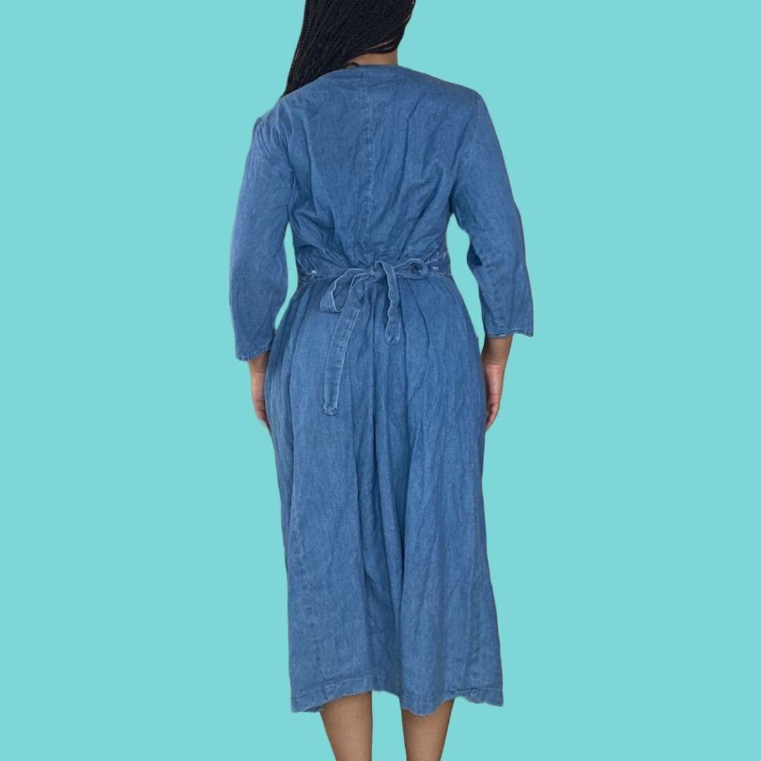 Alexandra Lee Vintage 90s Denim Maxi Dress Size: 18/20