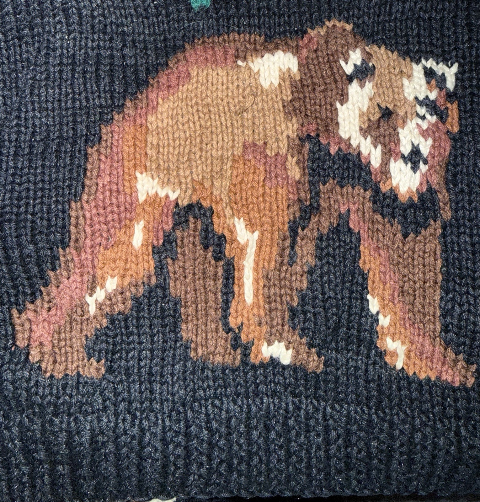 Vtg The Eagle’s Eye “World Wildlife Collection” hand-knit cardigan sweater Large
