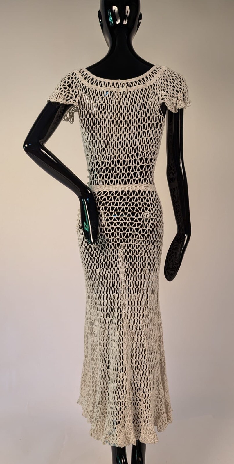 UNUSUAL 1930’S NAUTICAL STYLE COTTON WOVEN ROPE DRESS