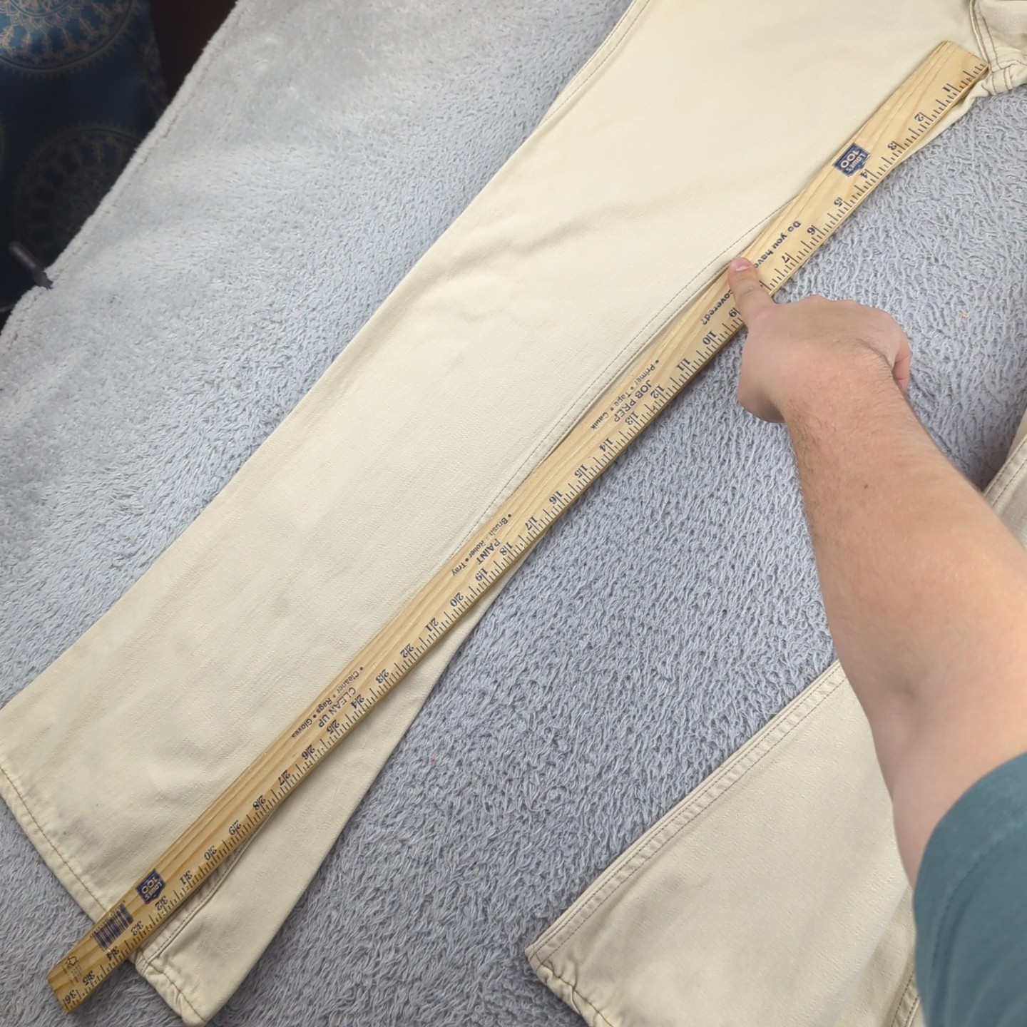 Vintage 1960s Lee Flares Pants Womens Meas 29×34 Beige Moleskin Bell Bottoms