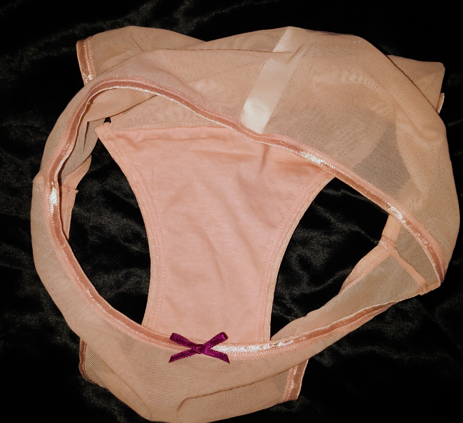Vintage NWOT Y2K Gilligan O’Malley Sheer Coral Mesh Bikini Hipsters Size 5/Small