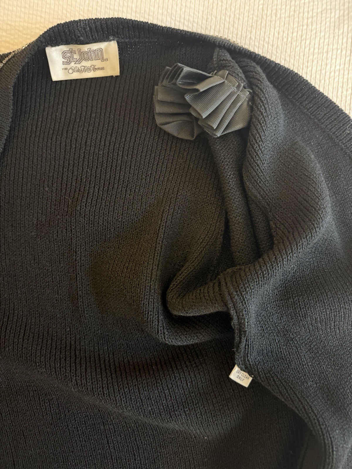 Vintage St. John Boutique Women’s Knit Sweater and Dress Set Size Small Black S