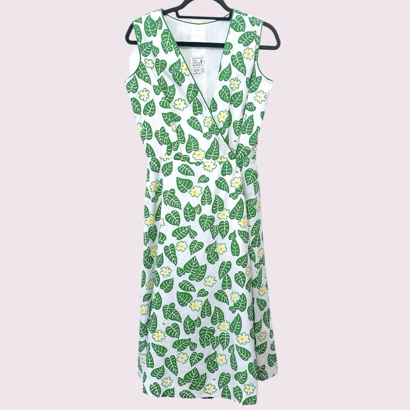 70s Vintage The Vested Gentress Novelty Print Midi Wrap Dress Hawaiian Floral 8