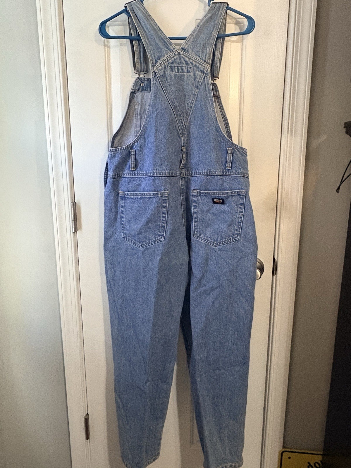VTG 80s Jordace Bib Overalls Denim Dungarees With Embroidered Flowers Size Medi
