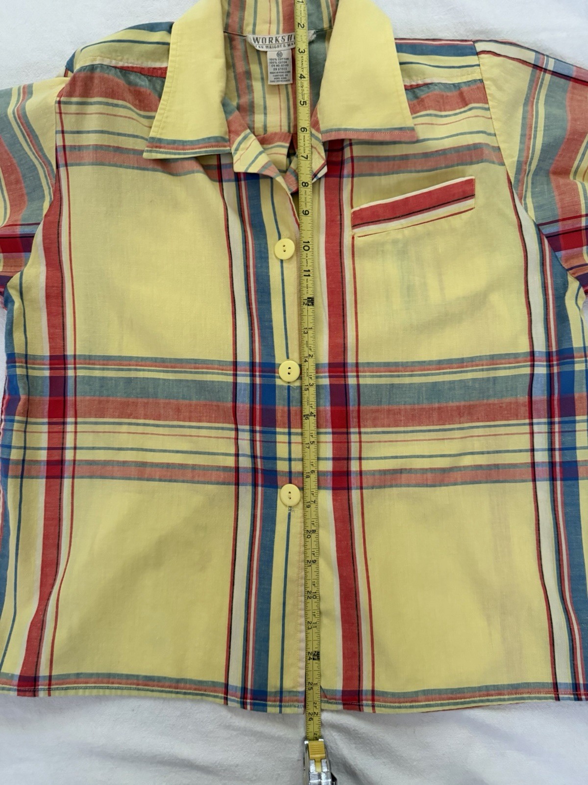 VTG 80S Workshop Fenn Wright & Manson Blouse Shoulder Pads Cropped /ShortTop HK