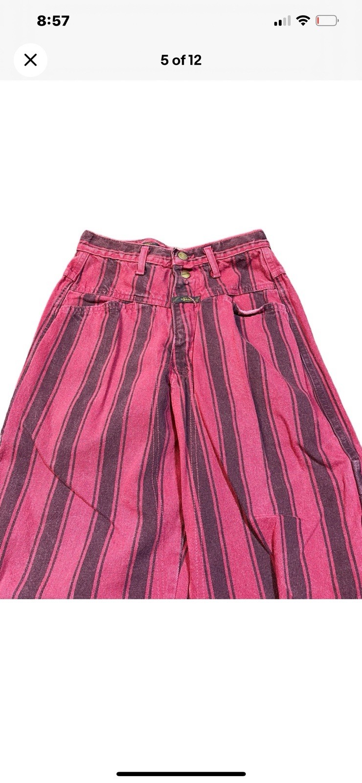 Lot of 2 Vintage RARE Marithe Francois Girbaud Striped Jeans Women’s 27”x29” USA