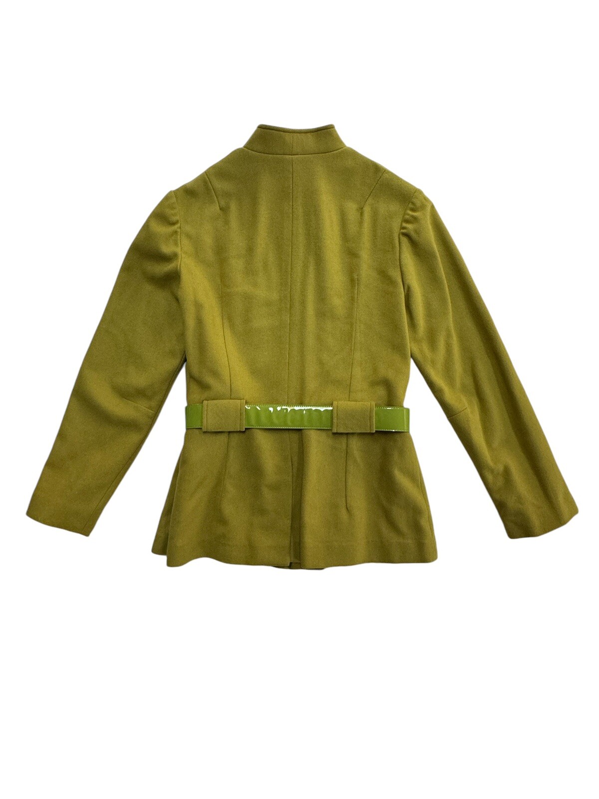 Vintage Jack Winter 50s 60s Wool Belted Jacket Green Moss Size 12 Mod Style Coat
