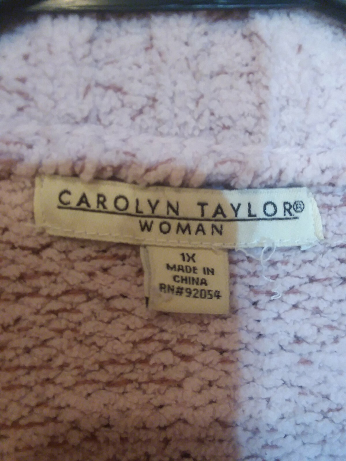 Carolyn Taylor Pale Rose Color Zip Up Ladies Sweater Cardigan Super Soft Size 1X