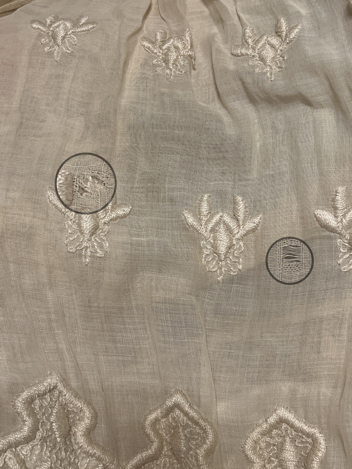 Antique Edwardian Tulle Crochet Formal 2piece Dress Vest Cotton Voile Skirt 1900