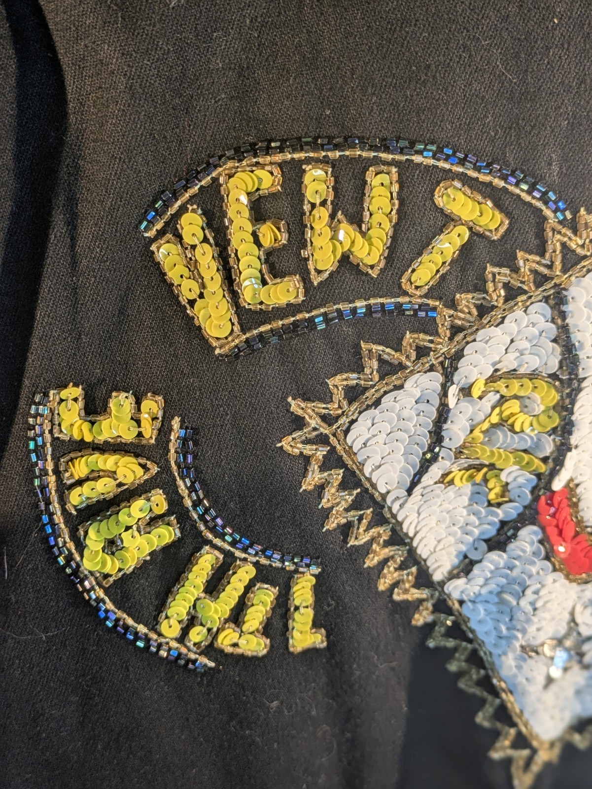VTG 80’s MODI DENIM US POSTAGE Sequin Embellished Bomber Jacket Size 10/12 Coat