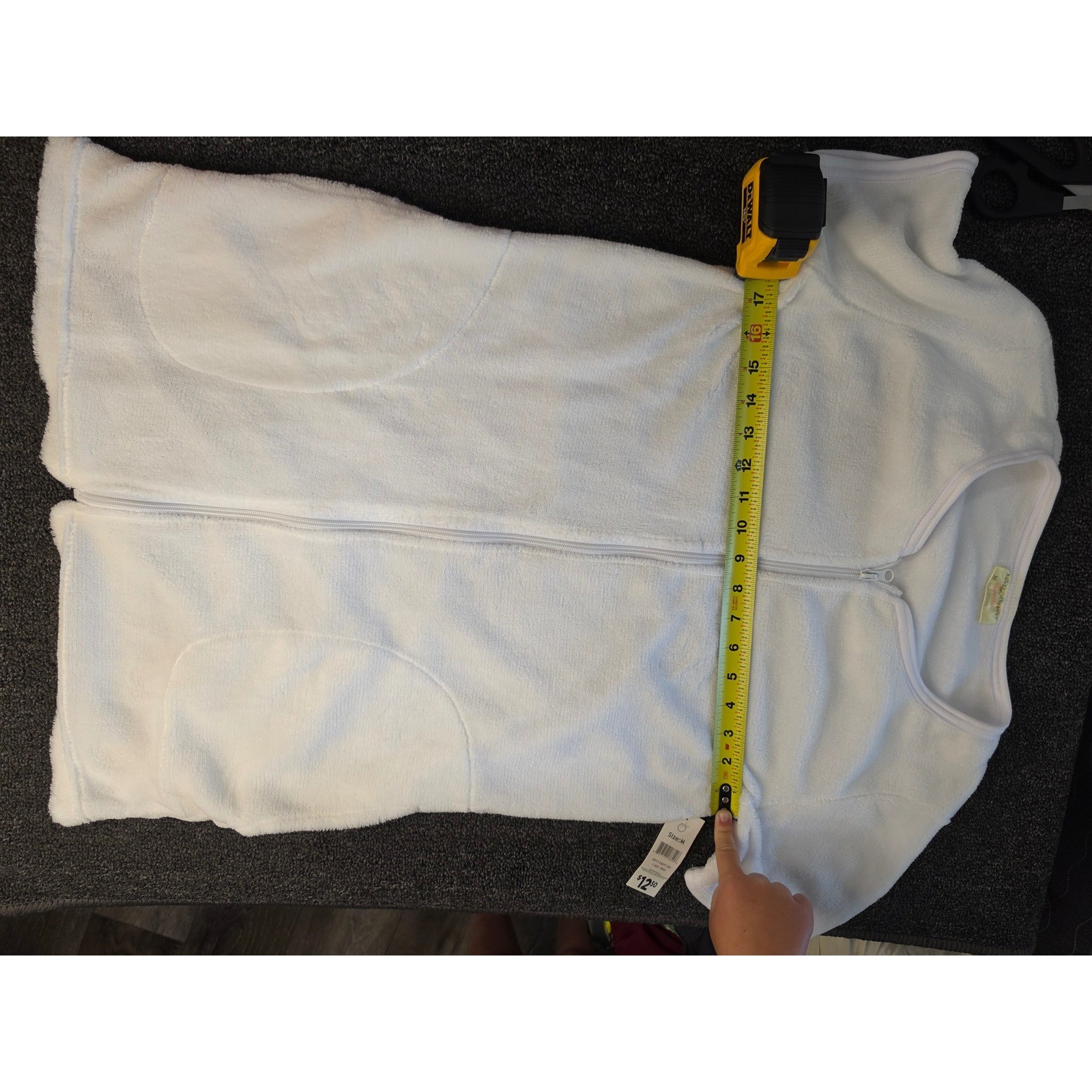 Bobbie Brooks Vintage White Terry Cloth Zip Front Swim Cover Up Robe NWT Medium