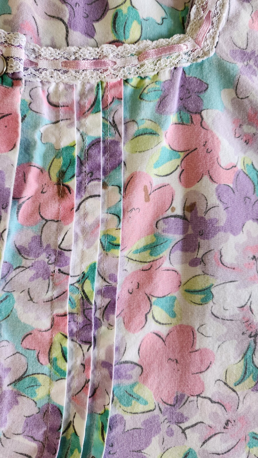 Vintage K-Mart PINK With Pearl Style Snap Closure House Coat Duster Nightgown L