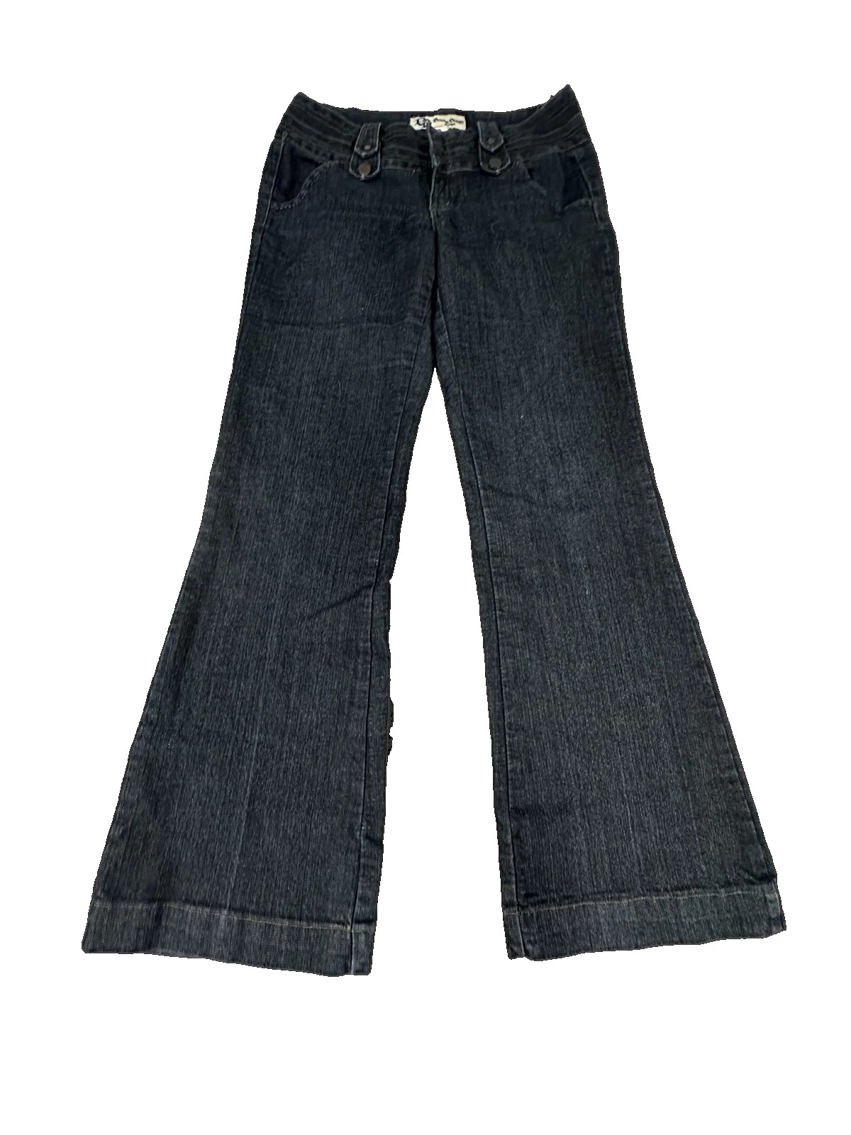 Boom Boom Womens Juniors Jeans Size 9 Flare Bell Bottom Low Rise Dark Wash Blue