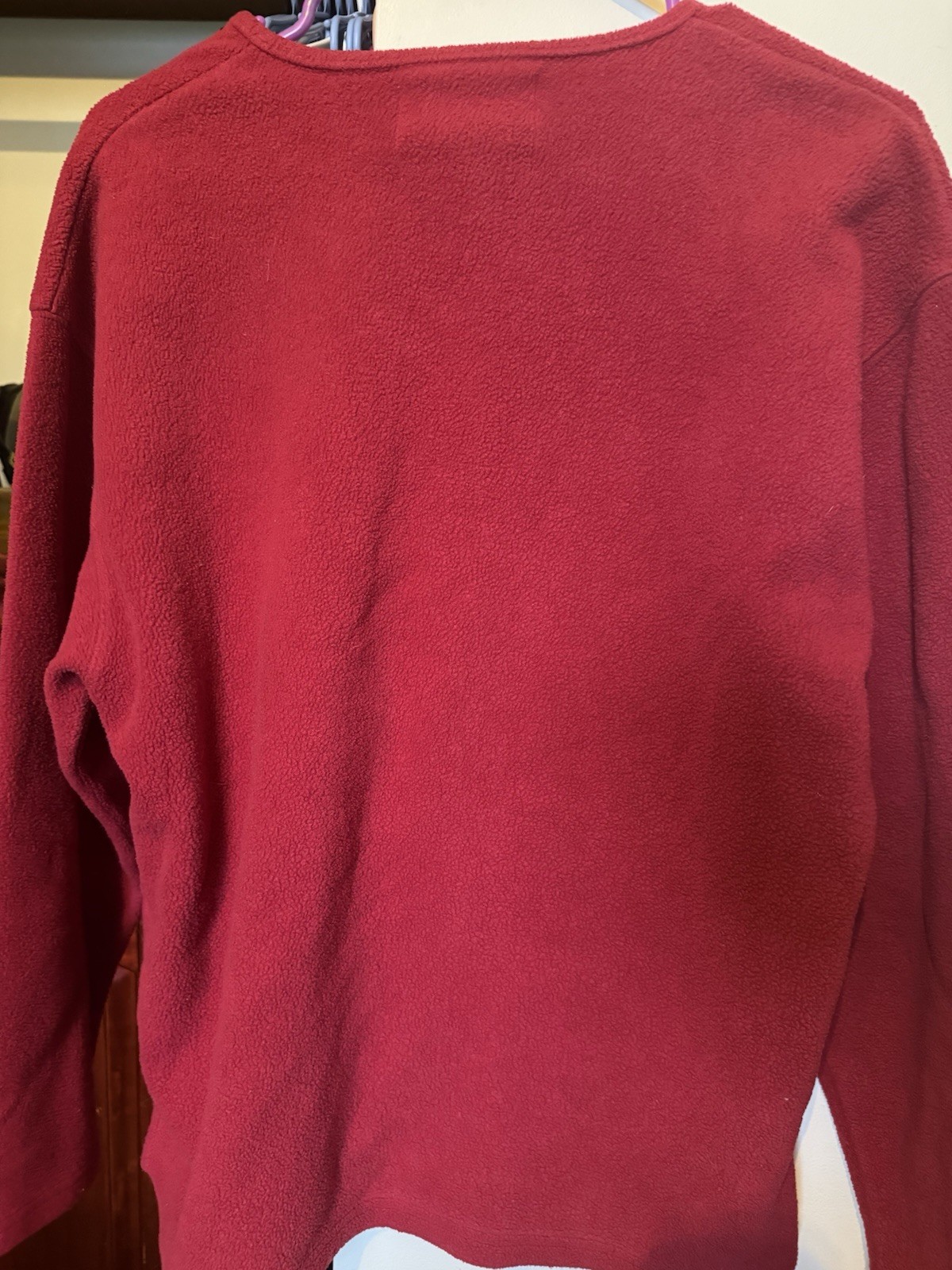Vintage 90s Arctic Image Yellowstone Polar Bear Fleece Pullover Red Medium