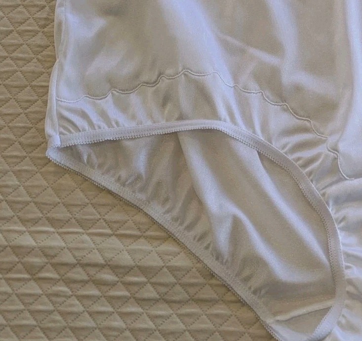 Dixie Belle White Nylon Size 14 Scalloped Leg Panty Brief Style 719 New With Tag
