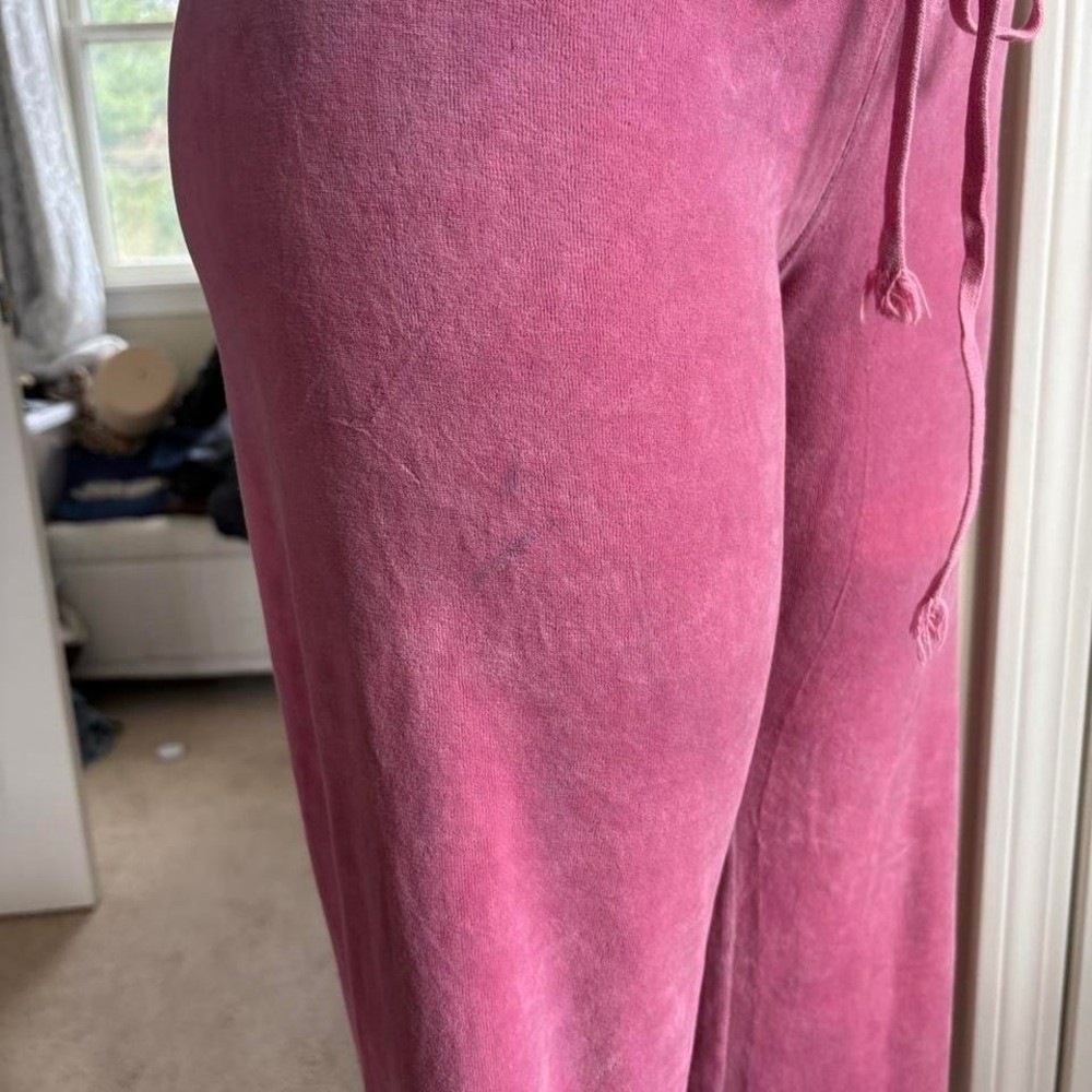 Y2k vintage OG juicy couture pink terrycloth low rise track sweatpants
