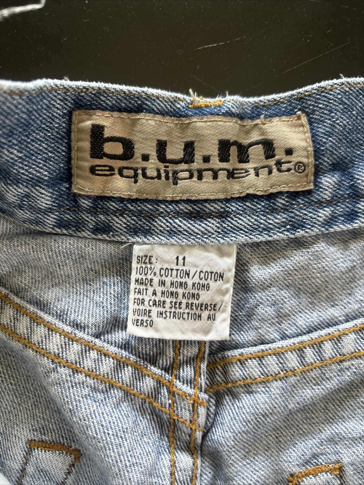 90s Moms Jean Shorts Bum Equipment Juniors 11 Hong Kong Light Blue High Waisted