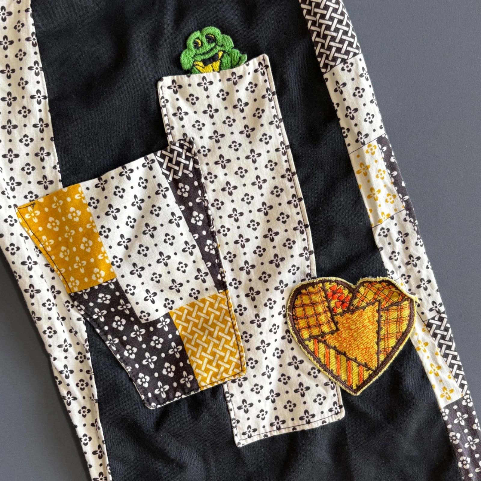 Vintage 1970s Handmade Patchwork Bell Bottom Pants | Sz 0 | Very Rare Folk Art
