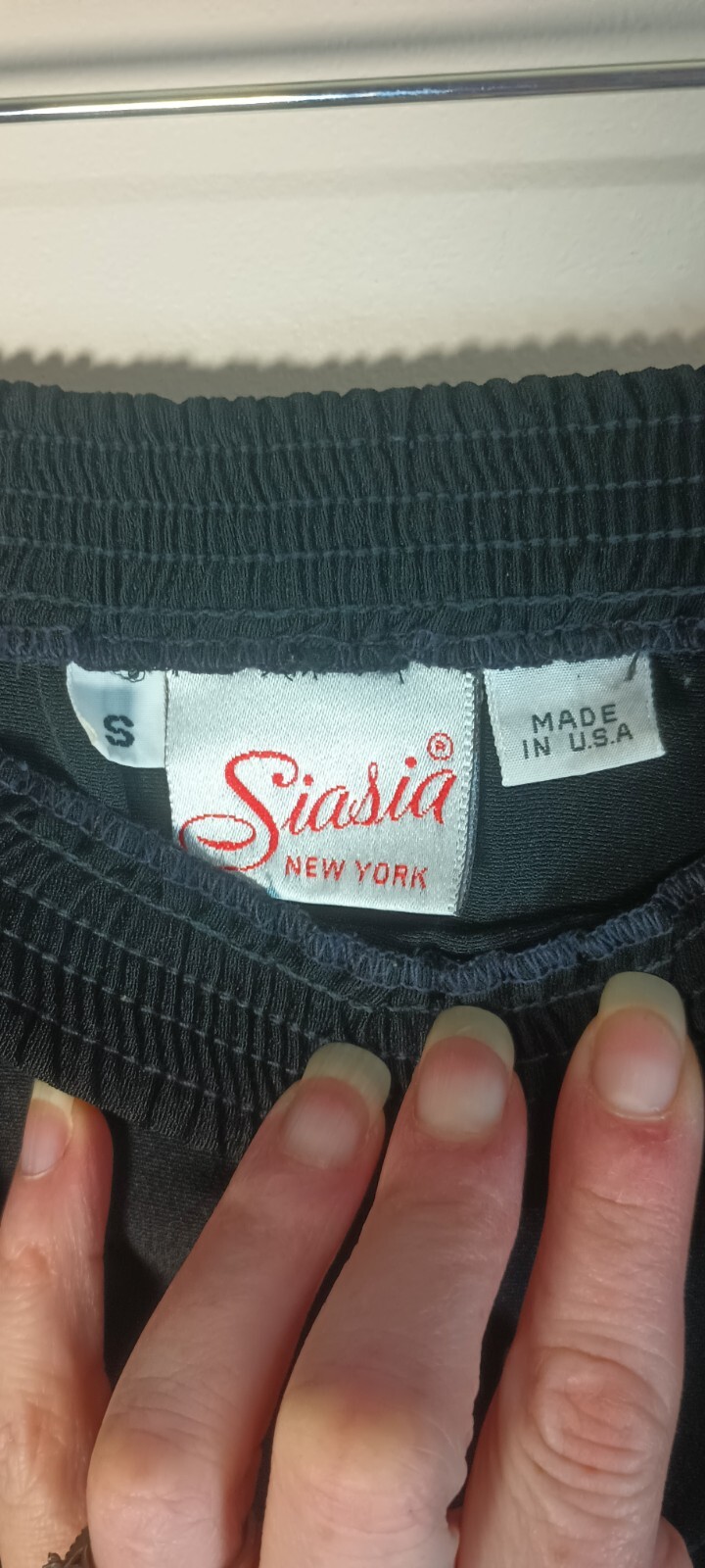 Vtg 1980s Siasia New York Skirt Size Small Made In USA Black Fit And Flare Midi