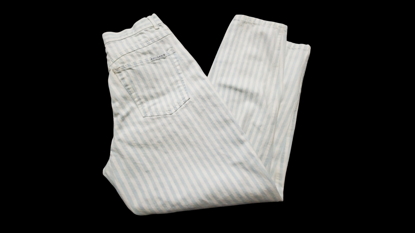 Vtg PS Gitano Blue White Striped Jeans 80s 90’s Proportionately Sized 12 Short