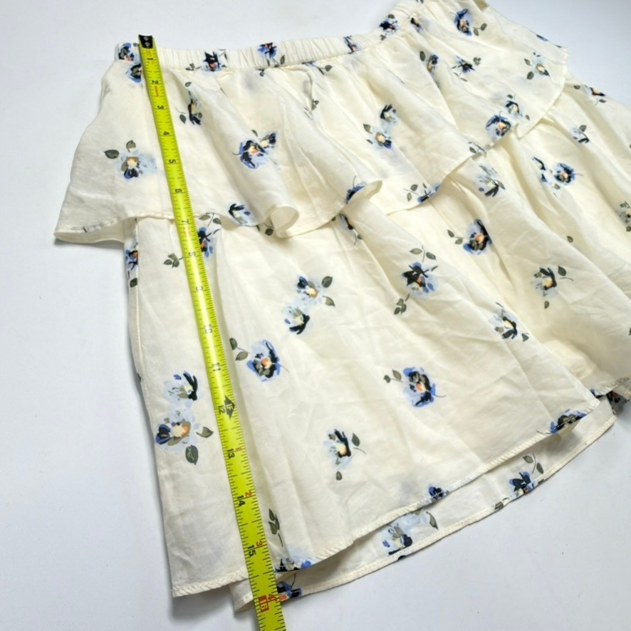 Universal Thread Floral Ruffle Mini Skirt Medium Cream Cottagecore Boho NWT
