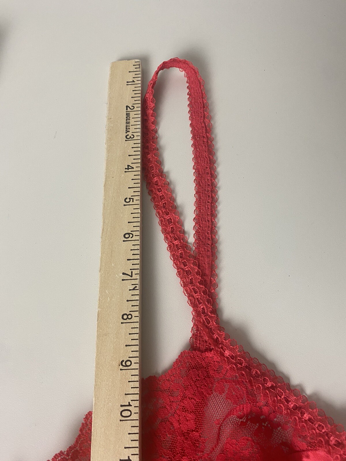 VTG Red Lace Lingerie No Brand Sz L Garter-Fredericks Of Holly-OS (2 Piece Lot)