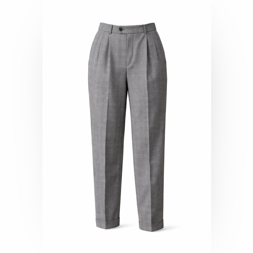 Vintage Classic Tailored Plaid Trousers – ultra high rise (15”) Check – 10