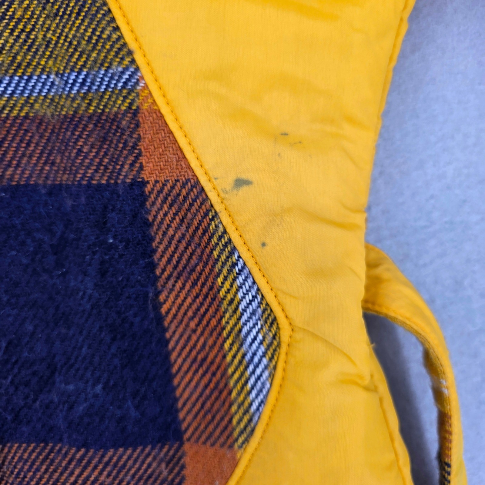 Vintage Aspen Skiwear Yellow Plaid Belted Parka Jacket Hooded 70s Sugarbush Tag