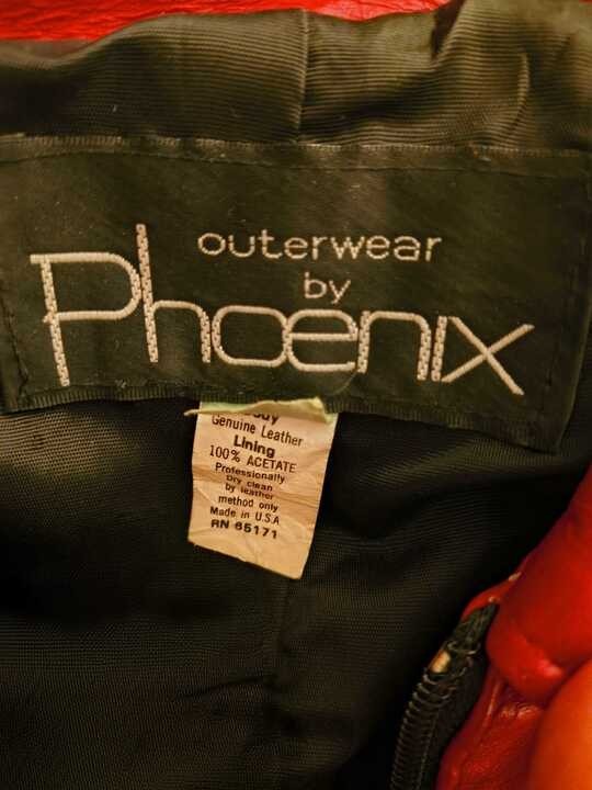 RARE 1990s Outerwear by Phoenix Red Leather Cropped Corset Waist Moto Bomber S