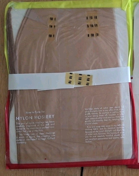 Nationals First Quality Seamed 8.5 S 100% Nylon Stockings 4 pair 80 Gauge Nude