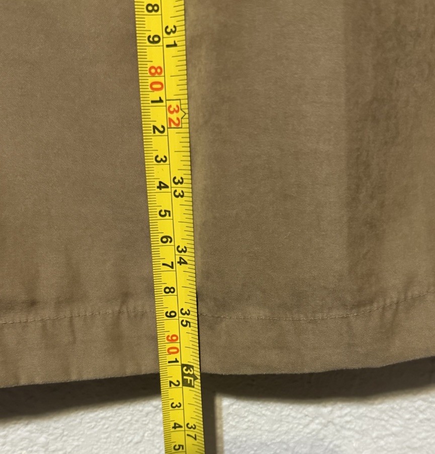 Vintage Women’s Khaki Trench Coat Button Up Vented Zip Pockets Hooded NO Liner