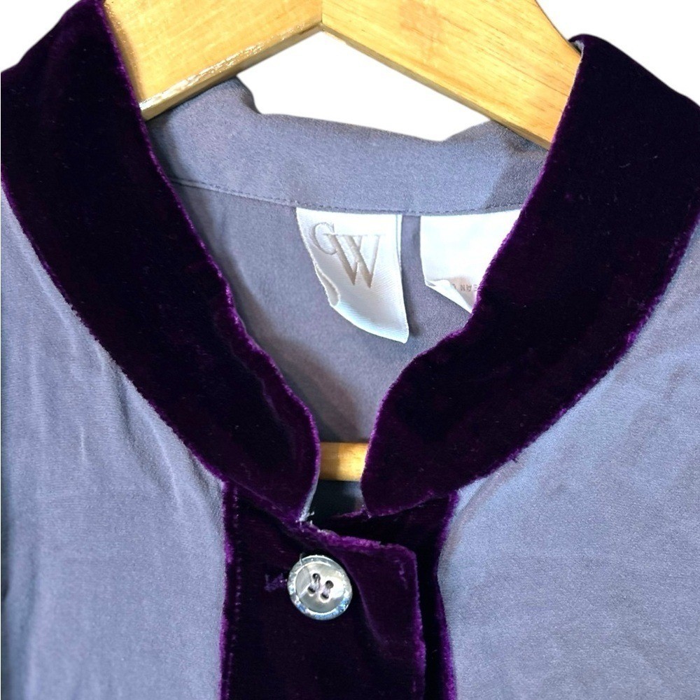 Vintage Silk Velvet 2-Piece Midi Skirt Set Lavender Purple Retro Mod 90s Sz 14