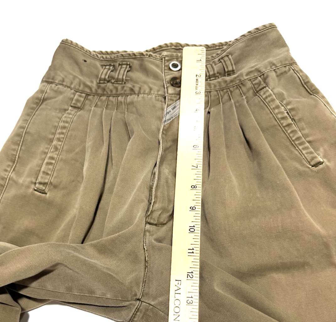 Vintage Y2K Jordache High Waist Jeans Khaki Barrel Leg Size 7/8 Pleats Mom Jeans