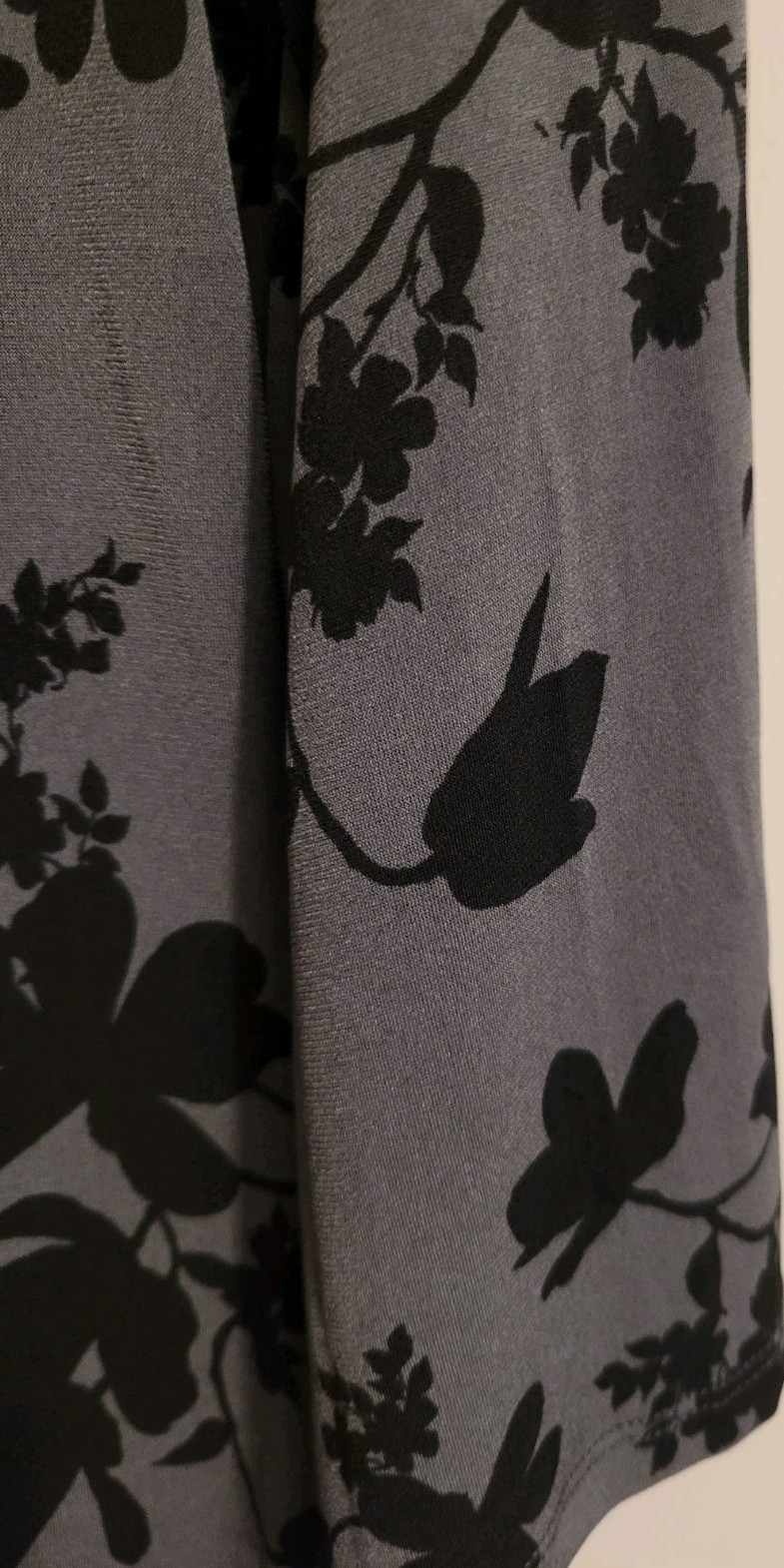Vintage Liz Claiborne Gray And Black Floral Blouse