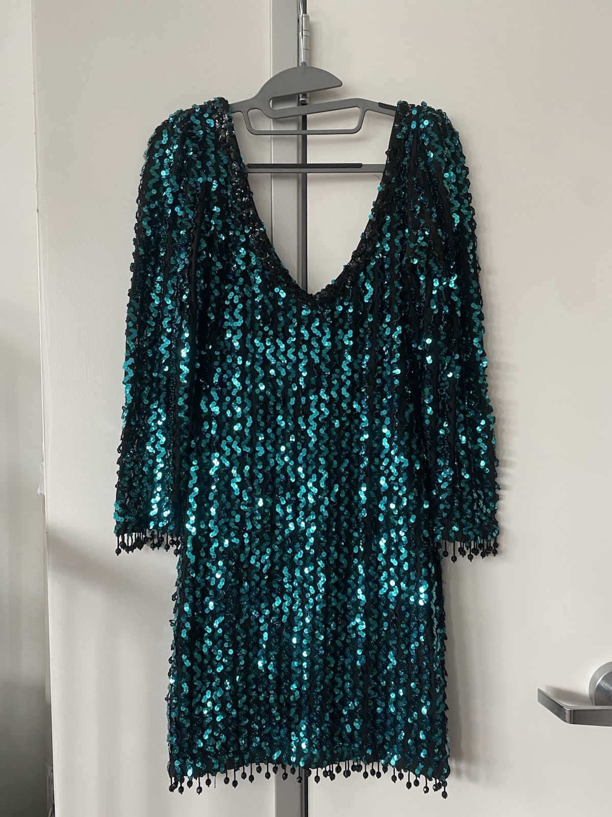 Vintage Climax David Howard Karen Okada 1980s 1990s Sequined Body Con Mini Dress