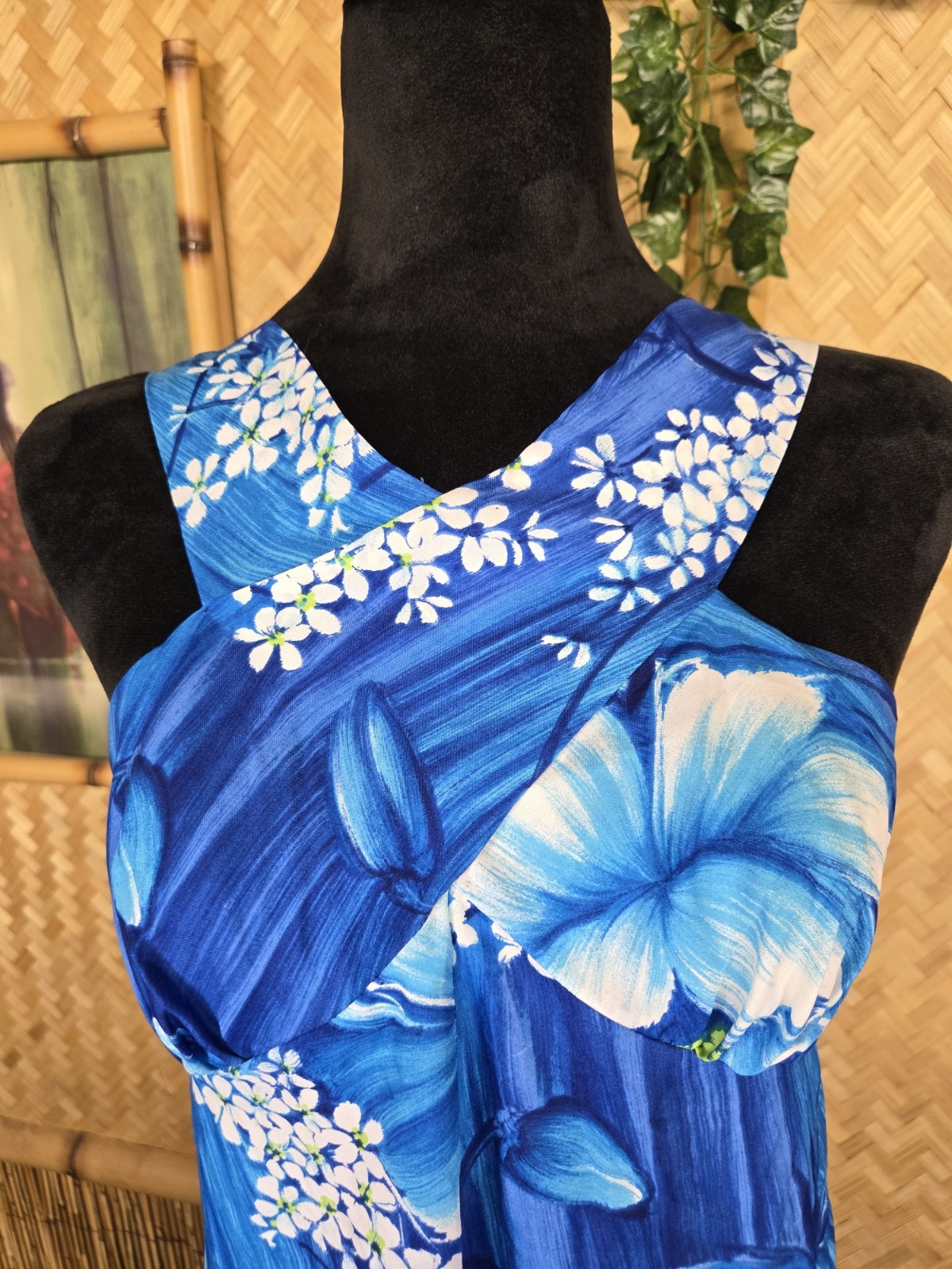 Vintage Waltah Clarke Hawaiian Maxi Aloha Dress w1277