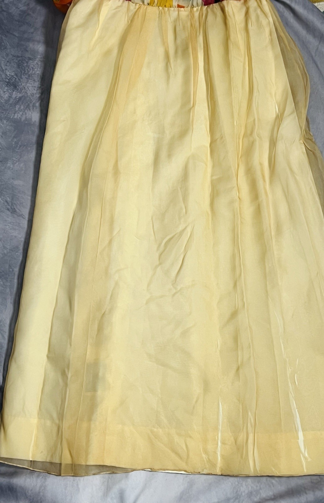 Vintage 1970s Kiki Hart Floral Watercolor Silk Chiffon Romantic Dress NWT Size S