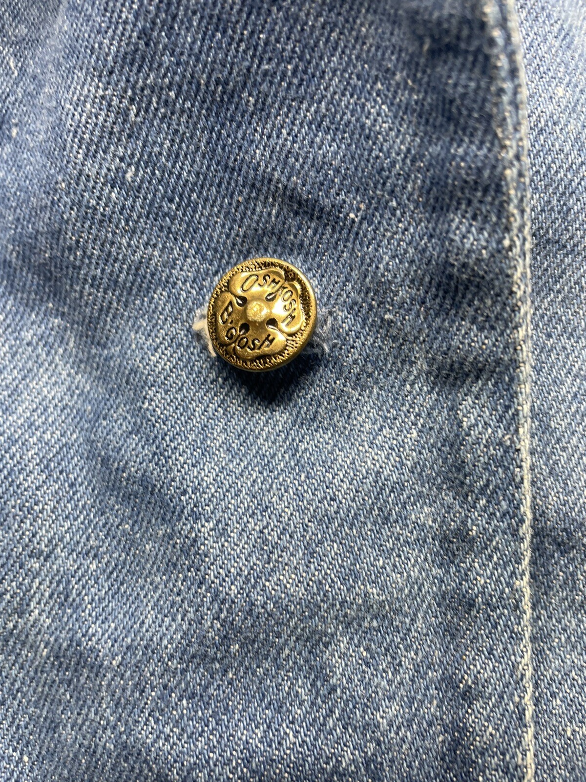 Vintage Hand Sewn Women’s Denim Chore Jacket Osh Kosh Buttons See Measurements