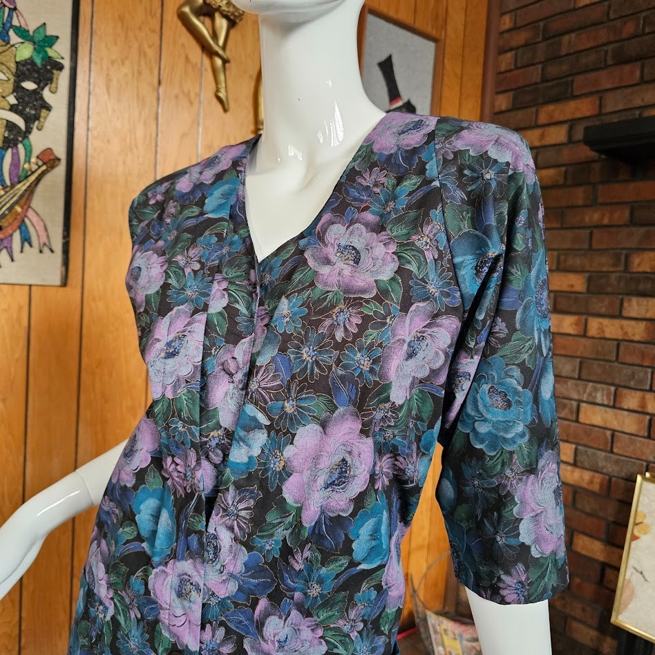 Vtg 80s Corporate New Wave Punk Secretary Shorts Office Power Suit Romper M/L