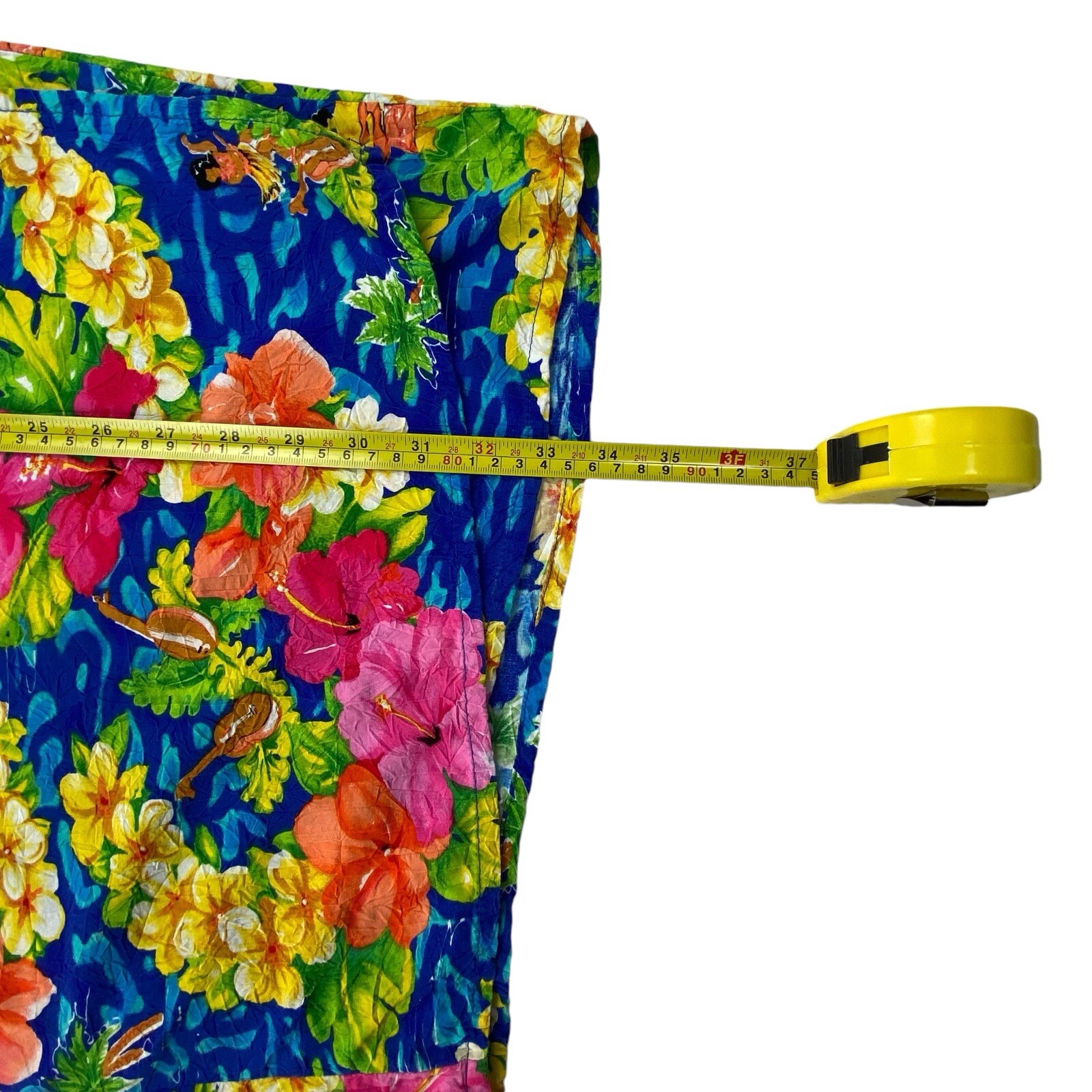 Vintage JAMS WORLD Tropical Hawaiian Hula Dancer Rayon Wrap Skirt Large USA