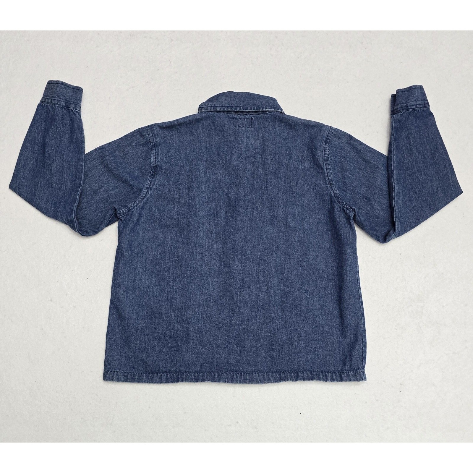 Tagwear Worldwide Vintage Blue Denim Penguin Embroidered Button Down Shirt Med