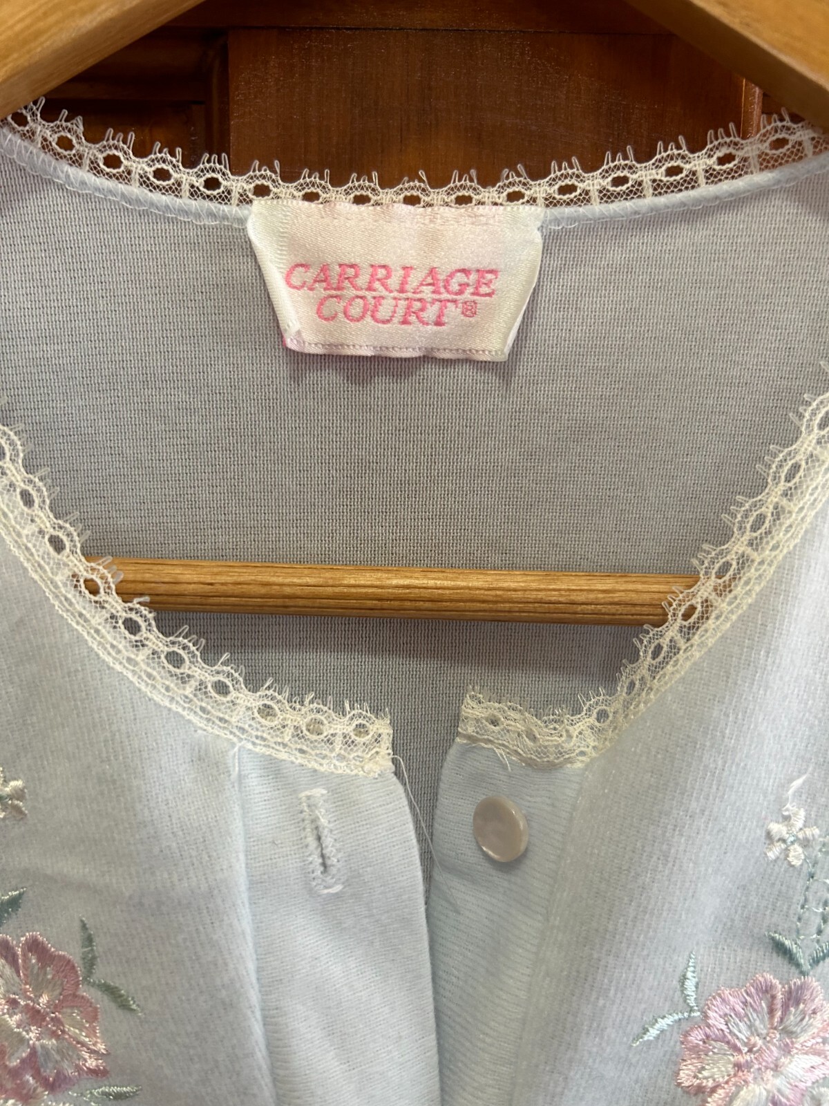 vintage Sears Carriage Court long nightgown blue size M w/ tag
