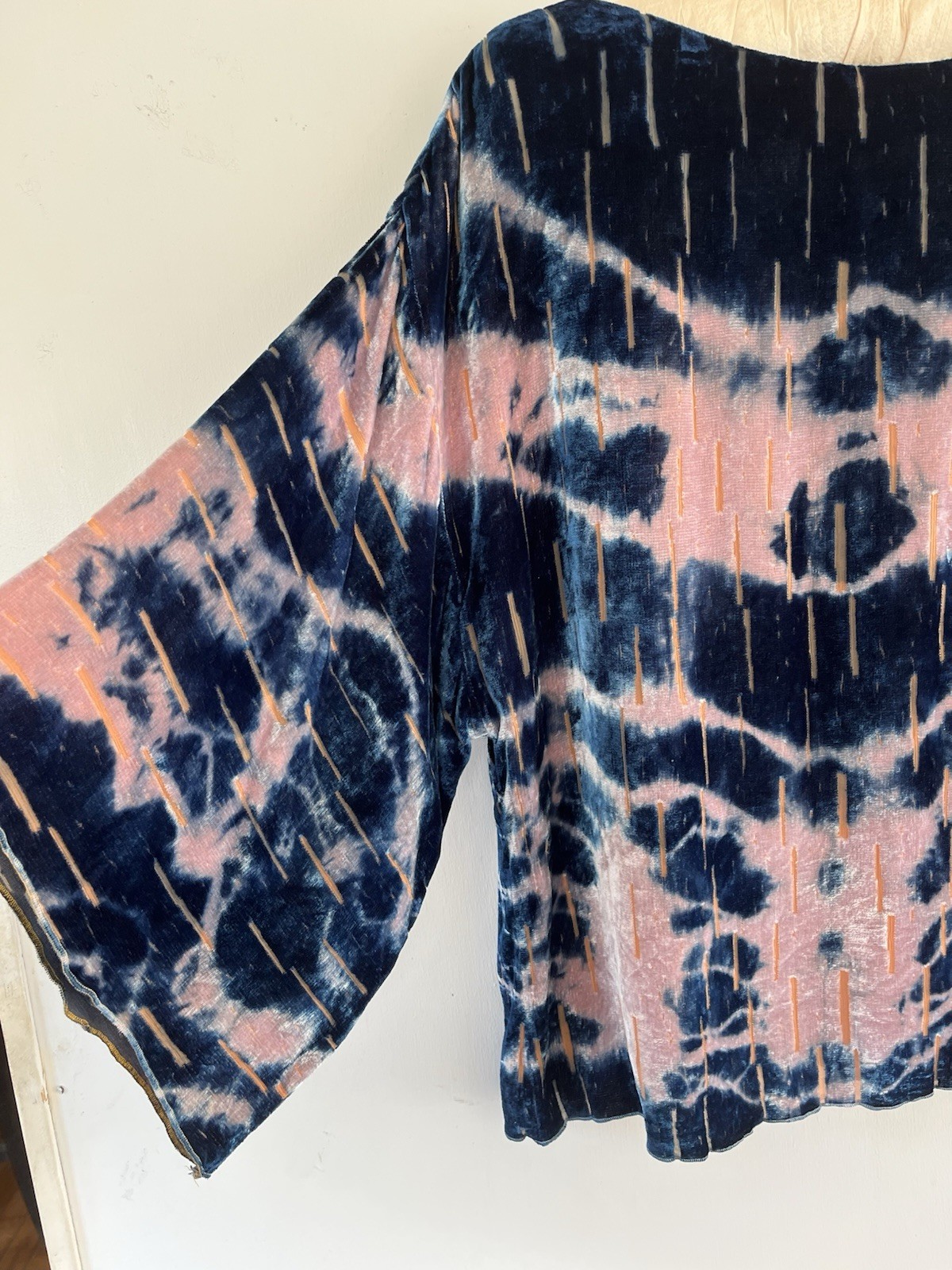 Vintage Holly Harp Shibori Over Dyed Velvet Up Cycle Top