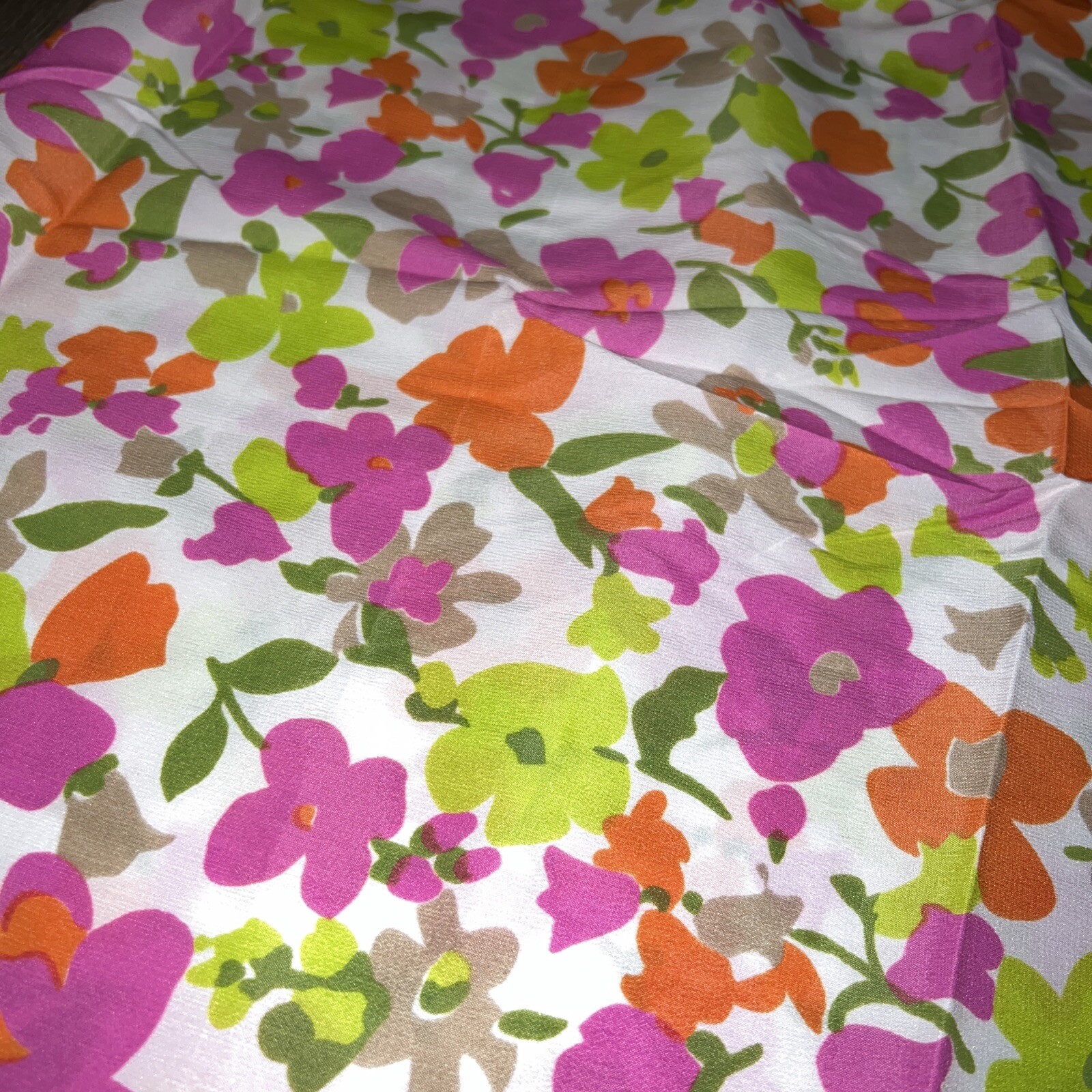 Vintage 1960s Dress Flower Power Neon Floral Mod Go Go Mini 60s Hippie Mint Cond