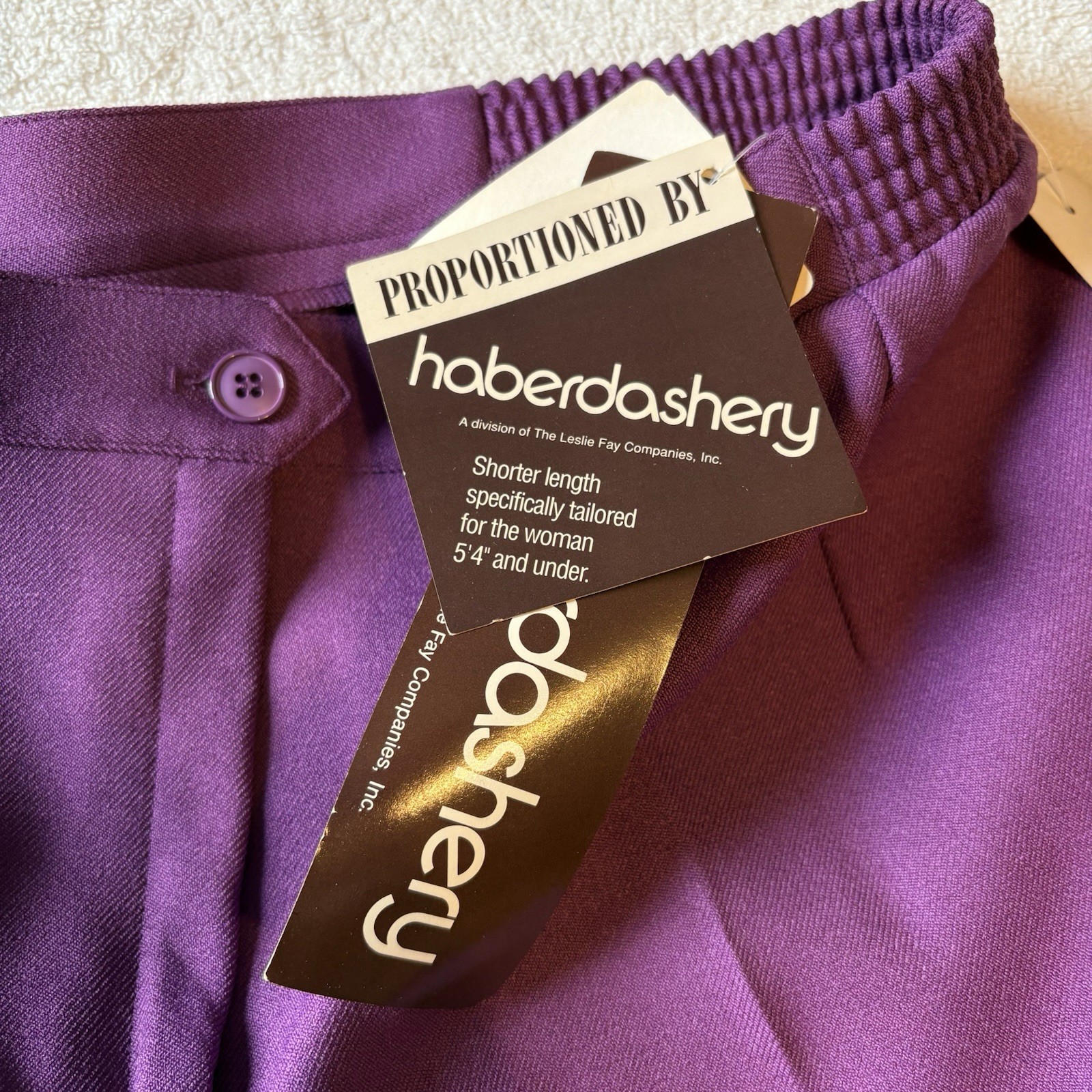 Vintage Haberdashery Plum Color Trousers NWT. Size 18. Made In USA