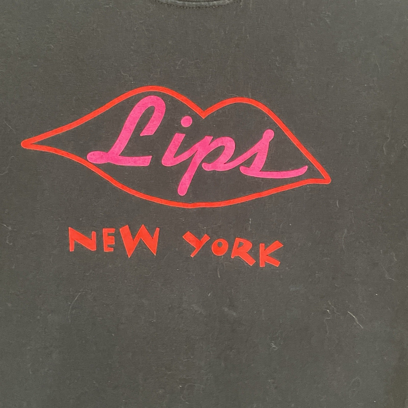 ViTG Y2K 90s Lips New York City Drag Queen Show West Village Black T-shirt XS/S